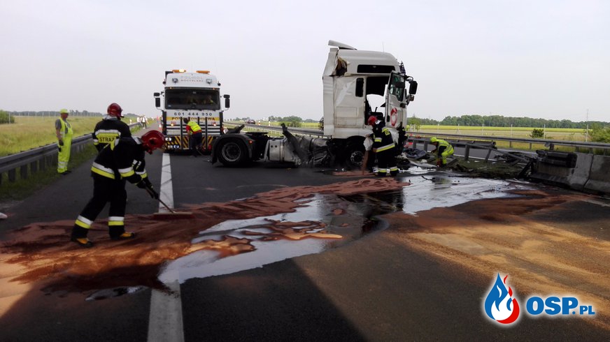 Wypadek na autostradzie A2 OSP Ochotnicza Straż Pożarna