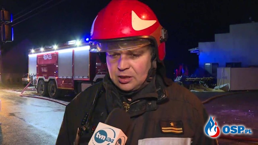 13 zastępów strażaków gasiło pożar zakładu stolarskiego w Wielkopolsce OSP Ochotnicza Straż Pożarna