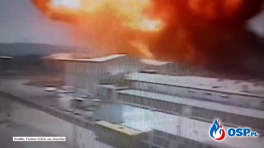 Wybuch w fabryce mrożonek w Ekwadorze. Nagranie z monitoringu. OSP Ochotnicza Straż Pożarna