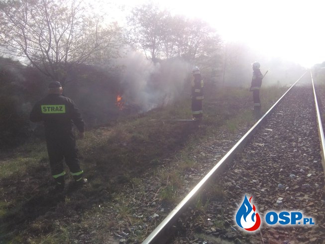 Pożar nasypu kolejowego OSP Ochotnicza Straż Pożarna