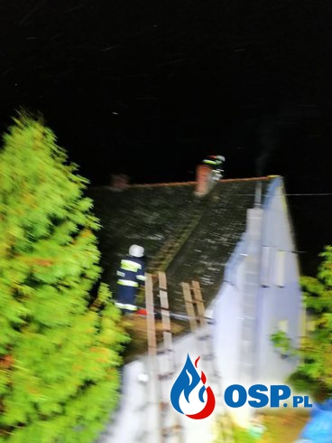Pożar sadzy w kominie Mzdówko 28-10-2018 OSP Ochotnicza Straż Pożarna