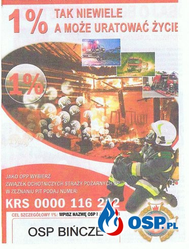 Teraz strażacy potrzebują twojej pomocy ! Przekaż nam swój 1% podatku. OSP Ochotnicza Straż Pożarna