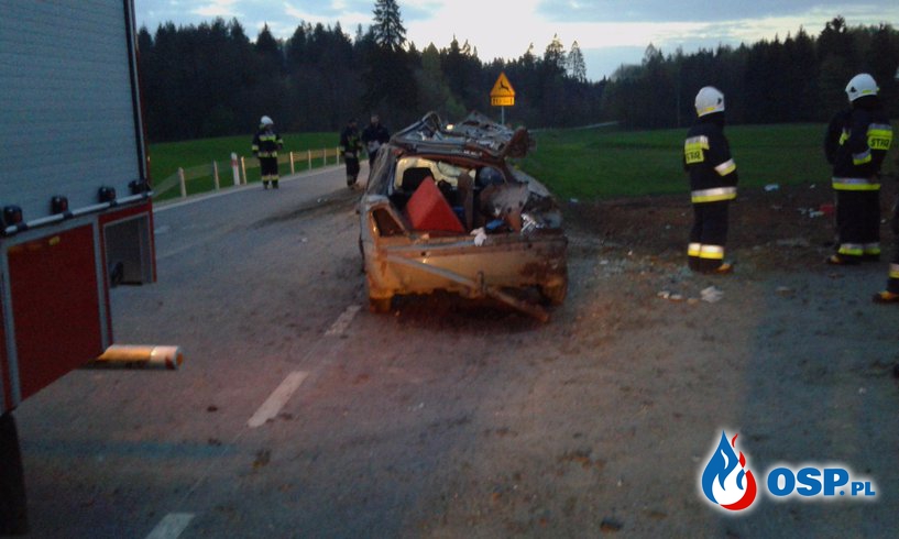 Wypadek drogowy w Zaboryszkach OSP Ochotnicza Straż Pożarna