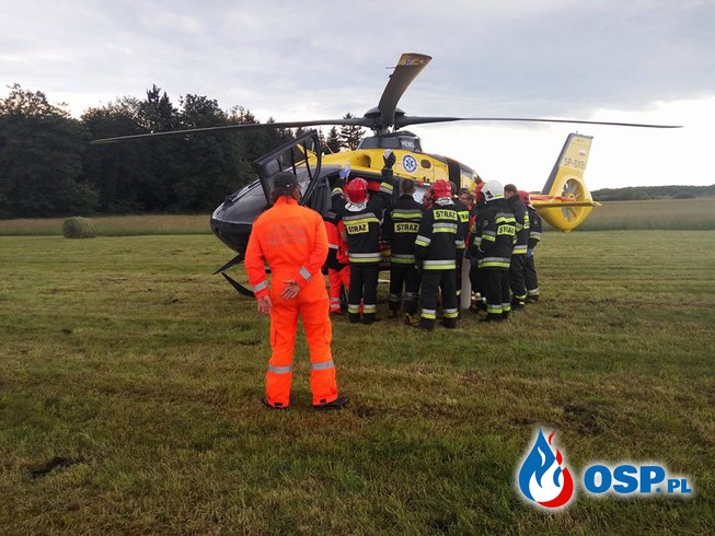 Wypadek podczas prac rolnych ! OSP Ochotnicza Straż Pożarna