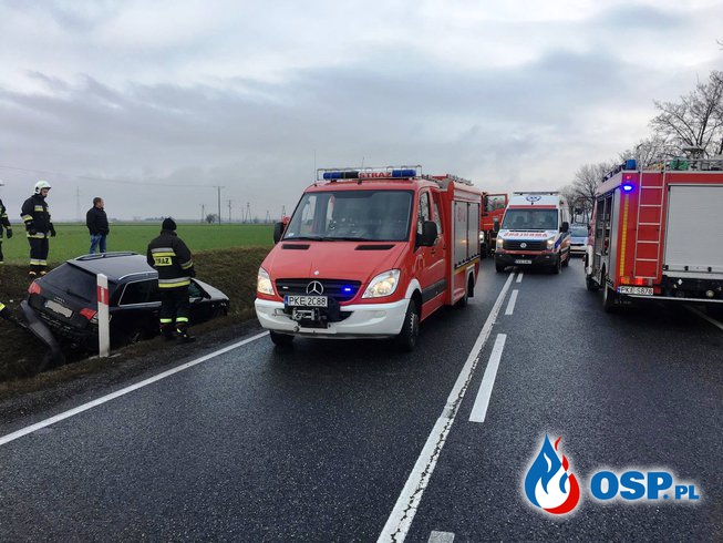 Wypadek na drodze krajowej nr 11. OSP Ochotnicza Straż Pożarna