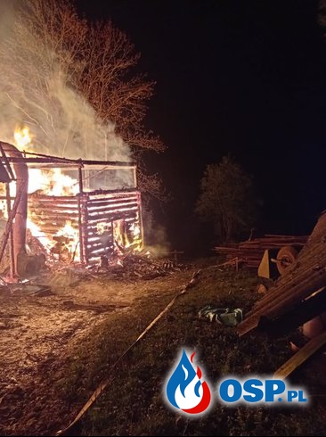 Zwierzęta zginęły w pożarze gospodarstwa. Trudna akcja gaśnicza w Łomnicy Zdroju. OSP Ochotnicza Straż Pożarna
