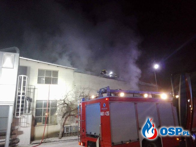 Pożar w  zakładzie stolarskim OSP Ochotnicza Straż Pożarna