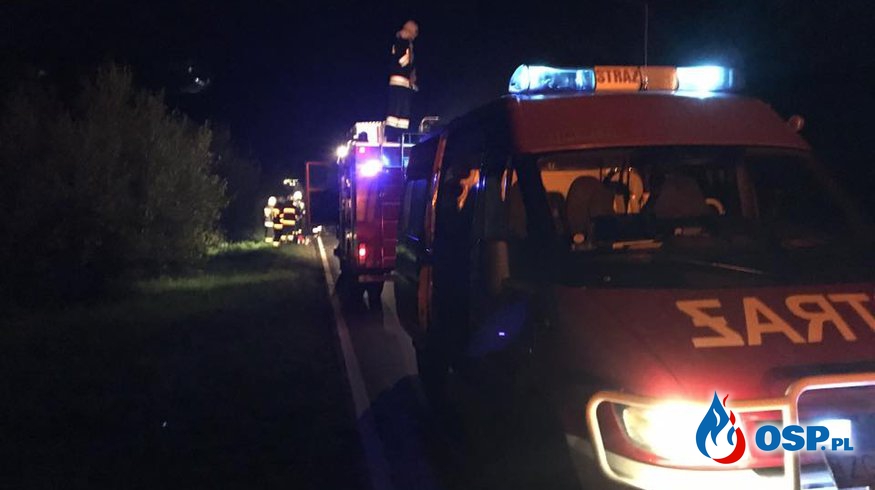 Wypadek na trasie Trzebusz - Mrzeżyno OSP Ochotnicza Straż Pożarna