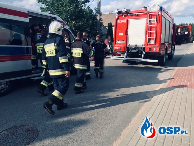 Wypadek z udziałem motocyklisty w Glinojecku OSP Ochotnicza Straż Pożarna
