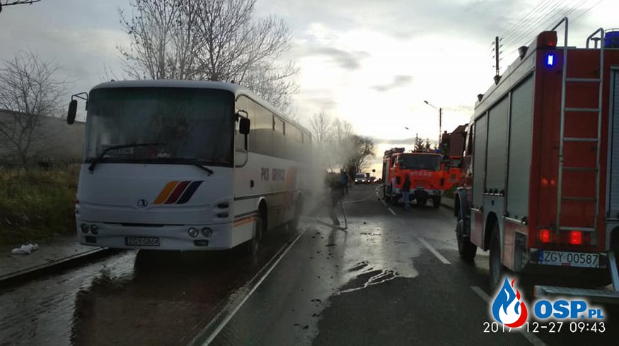 2017-12-27 Pożar autobusu w Skrobotowie OSP Ochotnicza Straż Pożarna