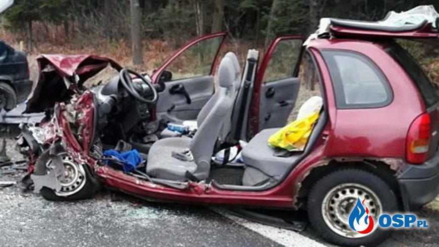Tragiczny wypadek na DK9. Kierowca hondy nie żyje. OSP Ochotnicza Straż Pożarna