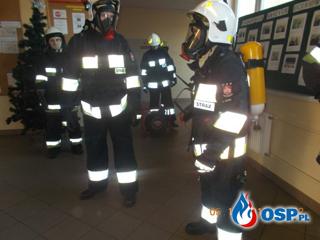 Ćwiczenia w Zespole Szkół w Trzcinicy OSP Ochotnicza Straż Pożarna