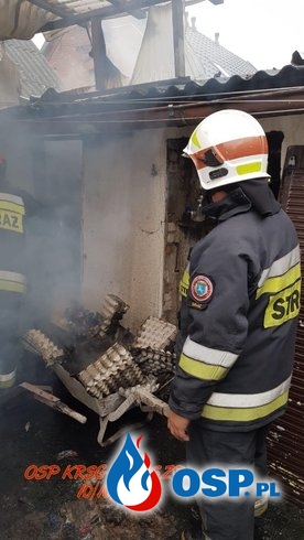 Pożar budynku gospodarczego OSP Ochotnicza Straż Pożarna