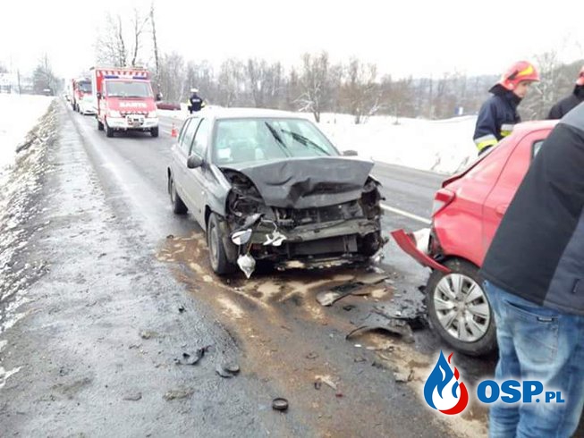 Wypadek na DK52 w Biertowicach. OSP Ochotnicza Straż Pożarna
