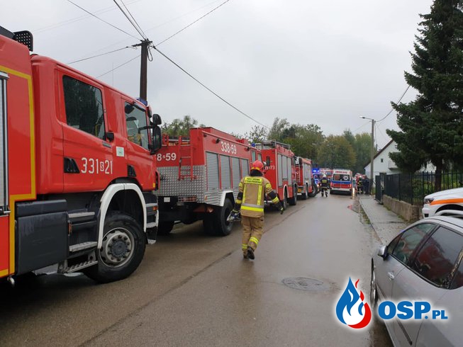 Eksplozja gazu w Kobiernicach. Jedna osoba zginęła, 5 osób w szpitalu. OSP Ochotnicza Straż Pożarna