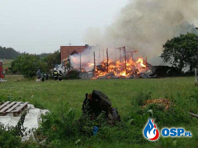 Pożar budynku gospodarczego w Tyrowie OSP Ochotnicza Straż Pożarna