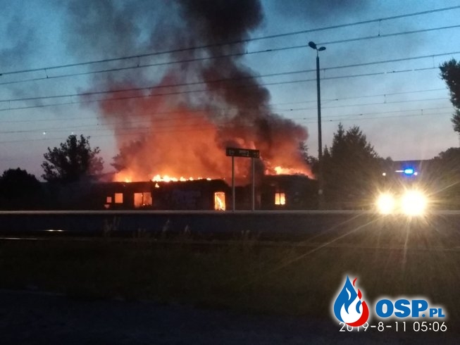 118/2019 Nocny pożar budynku gospodarczego OSP Ochotnicza Straż Pożarna