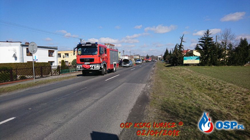 Zderzenie dwóch pojazdów osobowych OSP Ochotnicza Straż Pożarna