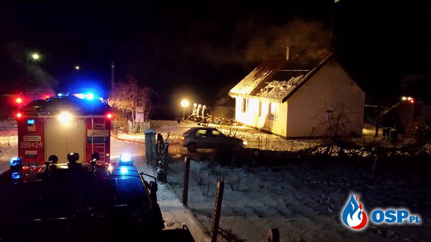 Pożar domu mieszkalnego OSP Ochotnicza Straż Pożarna