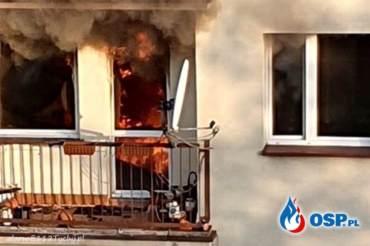 Groźny pożar mieszkania w Bieruniu OSP Ochotnicza Straż Pożarna