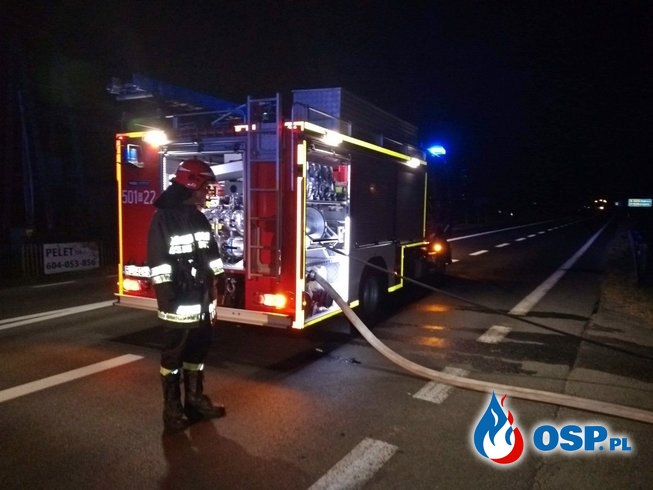 "Świadkowie słyszeli dwa wybuchy". Pożar samochodu pod Mielcem. OSP Ochotnicza Straż Pożarna