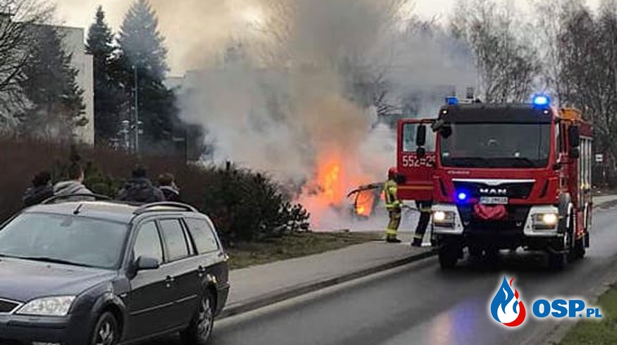 Pożar samochodu osobowego w Pile OSP Ochotnicza Straż Pożarna