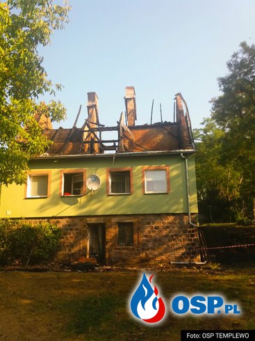 Templewo - Mężczyzna zginął w pożarze domu. OSP Ochotnicza Straż Pożarna