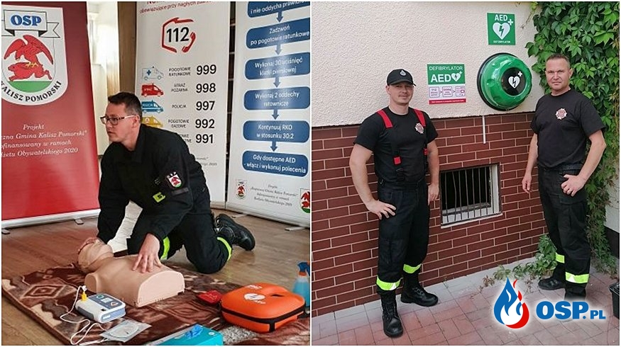 Defibrylatory AED już służą w Kaliszu Pomorskim. To inicjatywa druhów z OSP. OSP Ochotnicza Straż Pożarna