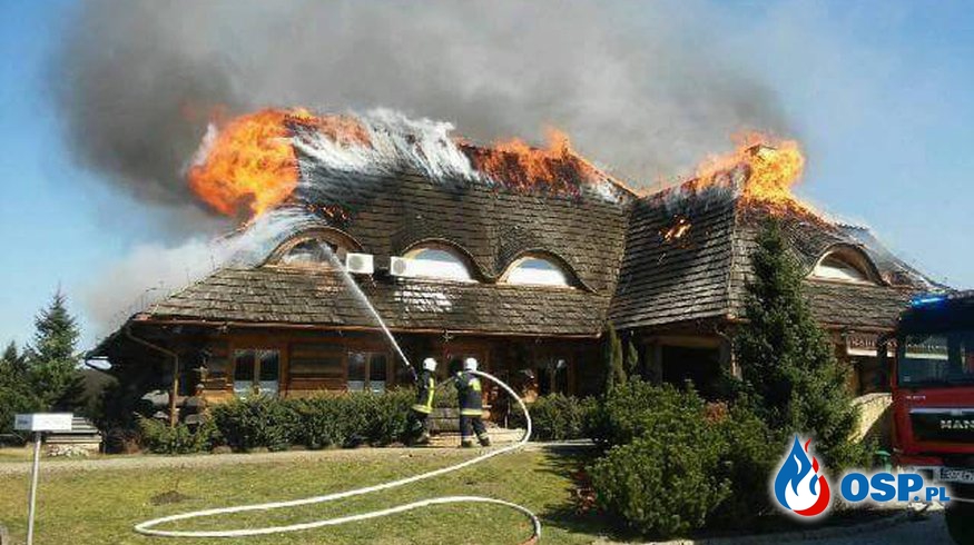 Pożar karczmy u Gulijana w Grębnicach OSP Ochotnicza Straż Pożarna