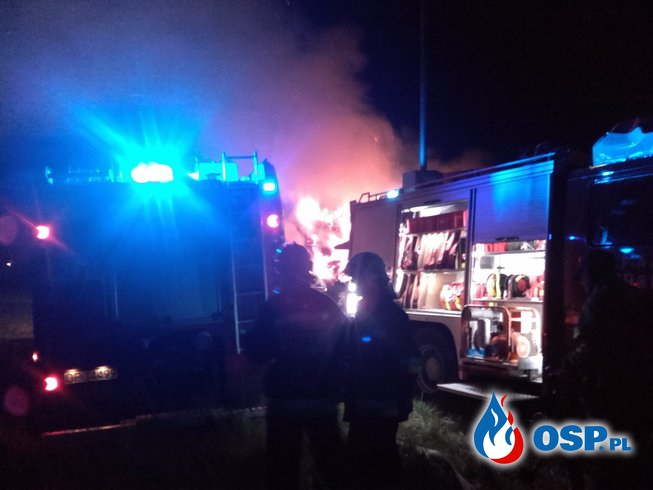 Pożar stogu słomy w Domecku OSP Ochotnicza Straż Pożarna
