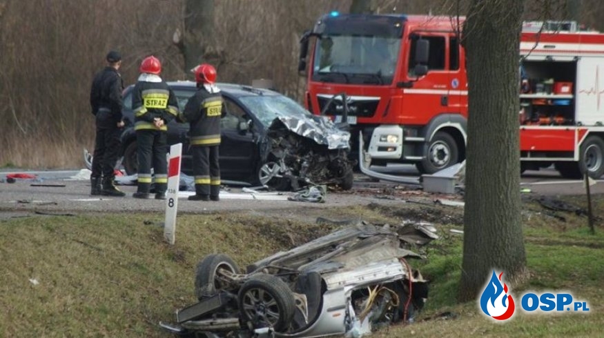 BMW rozpadło się na pół, 2 mężczyzn zginęło. Tragiczny wypadek na Lubelszczyźnie. OSP Ochotnicza Straż Pożarna