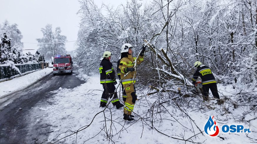 Usuwanie skutków opadów śniegu – Ryczów OSP Ochotnicza Straż Pożarna