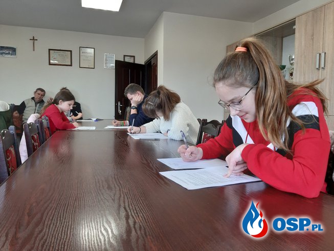 Eliminacje gminne kolejnej edycji konkursu OTWP – „Młodzież zapobiega pożarom" OSP Ochotnicza Straż Pożarna
