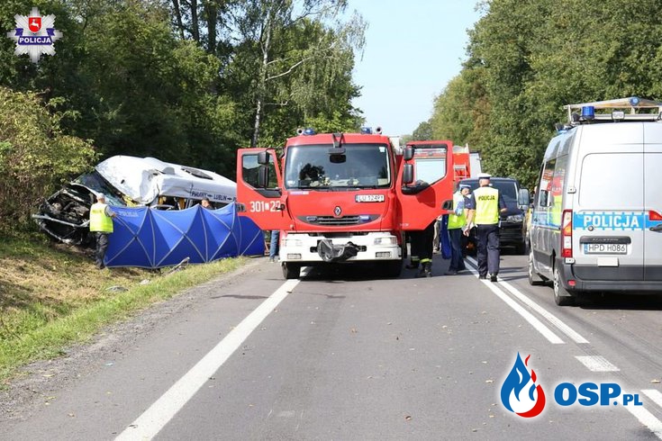 Wypadek trzech busów. Jedna osoba zginęła, 16 jest rannych! OSP Ochotnicza Straż Pożarna