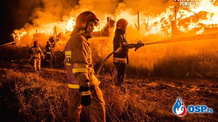 Ogromny pożar stodoły, w akcji ponad 30 strażaków OSP Ochotnicza Straż Pożarna