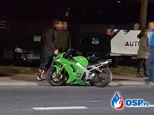 Wypadek dwóch motocykli w Sosnowcu. Jeden z nich stanął w płomieniach! OSP Ochotnicza Straż Pożarna