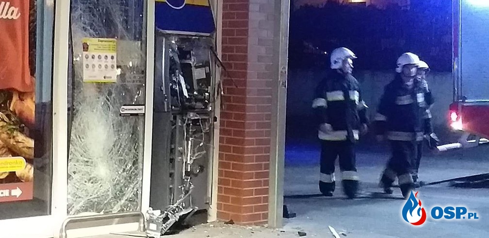 Wysadzony bankomat i alarm bombowy w szkole Kępice 08.05.2019 OSP Ochotnicza Straż Pożarna