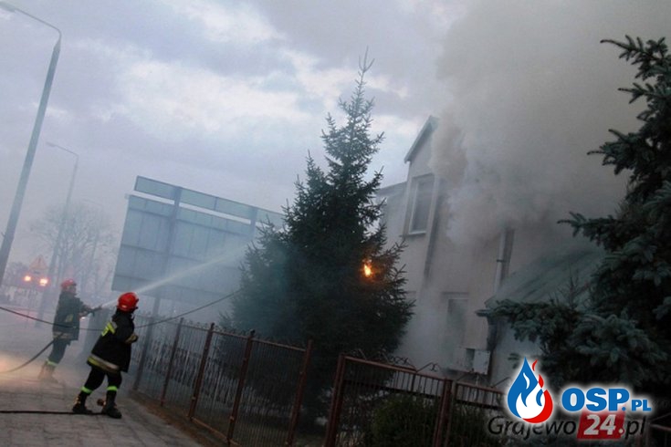 Pożar budynku mieszkalnego przy ul. Wojska Polskiego w Grajewie OSP Ochotnicza Straż Pożarna