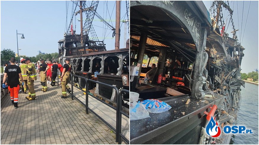 5 osób w szpitalu po zderzeniu statków w Gdańsku. Załoga statku turystycznego była pod wpływem alkoholu. OSP Ochotnicza Straż Pożarna