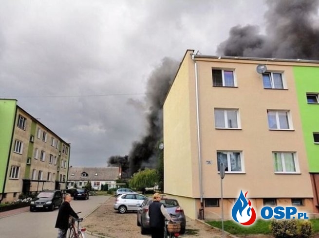 Pożar skupu zboża w Grylewie OSP Ochotnicza Straż Pożarna