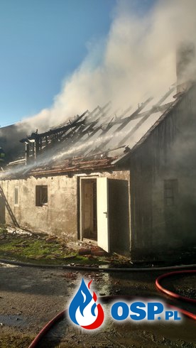 Pożar budynku gospodarczego w Nawiadach 29.04.2017 OSP Ochotnicza Straż Pożarna
