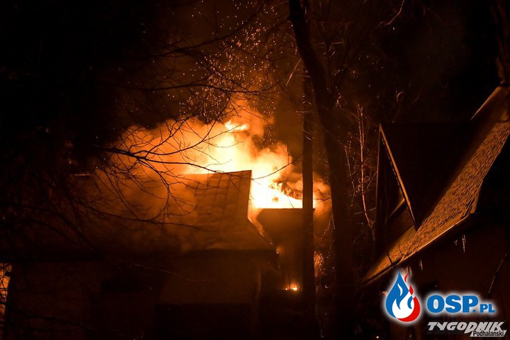 3 osoby zginęły w nocnym pożarze dawnego pensjonatu w Zakopanem OSP Ochotnicza Straż Pożarna