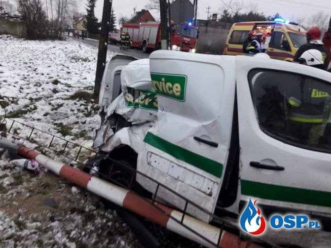 Wypadek ze pociągiem towarowym OSP Ochotnicza Straż Pożarna
