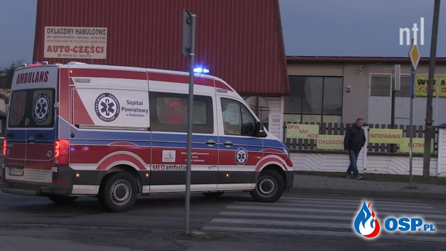 Zderzenie BMW z karetką na sygnale. Wśród rannych jest ratownik medyczny. OSP Ochotnicza Straż Pożarna