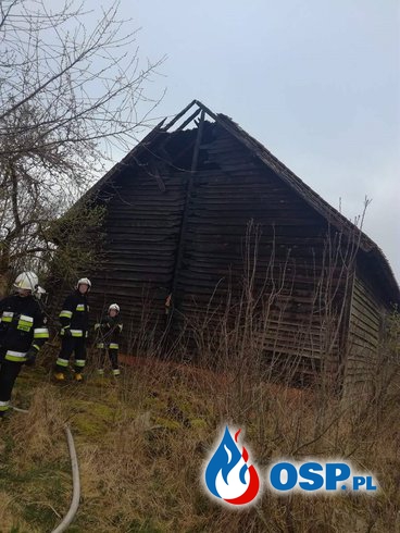 Pożar budynku gospodarczego w Turznicy 08.04.2017 OSP Ochotnicza Straż Pożarna