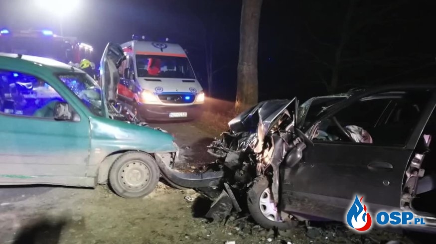 Kierowca zginął w czołowym zderzeniu pod Braniewem OSP Ochotnicza Straż Pożarna