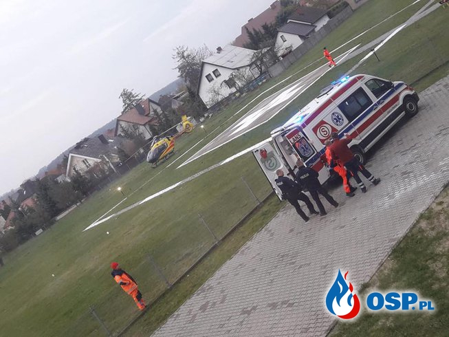 Dwie osoby ranne po wypadku quada. Do akcji wysłano dwa śmigłowce LPR. OSP Ochotnicza Straż Pożarna
