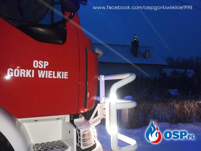 Groźny pożar sadzy w kominie OSP Ochotnicza Straż Pożarna
