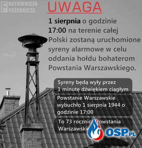 POWSTANIE WARSZAWSKIE - 01.08.2017r. OSP Ochotnicza Straż Pożarna