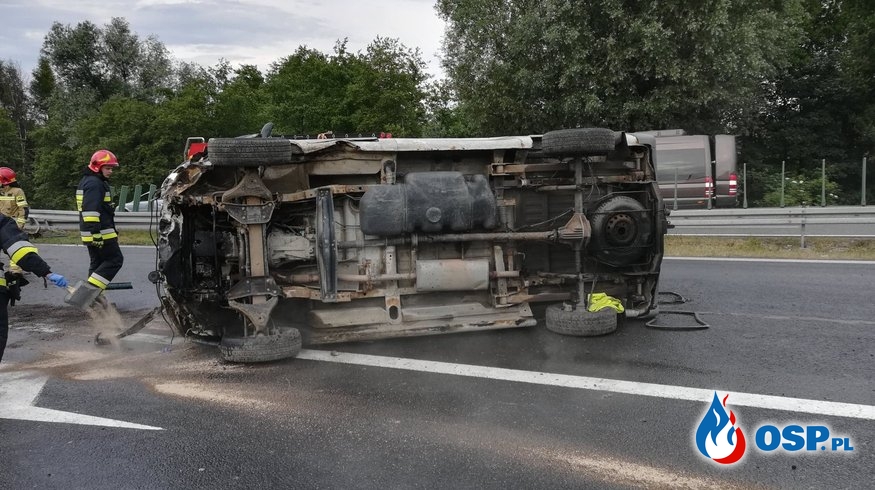 Wypadek samochodu dostawczego - 21 czerwca 2019r. OSP Ochotnicza Straż Pożarna